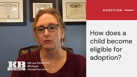 How does a child become eligible for adoption?